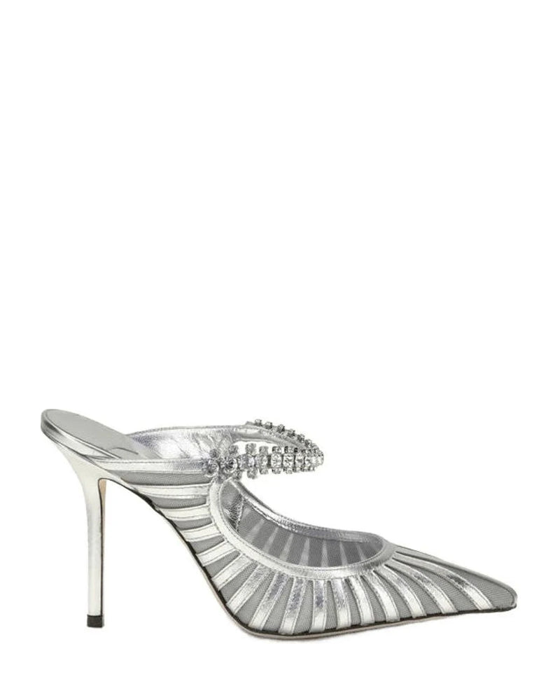 Jimmy Choo Silver Leather High Heel Pumps Heels