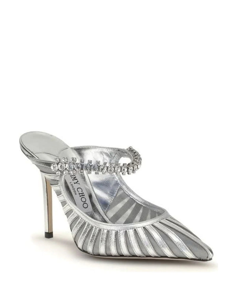 Jimmy Choo Silver Leather High Heel Pumps Heels