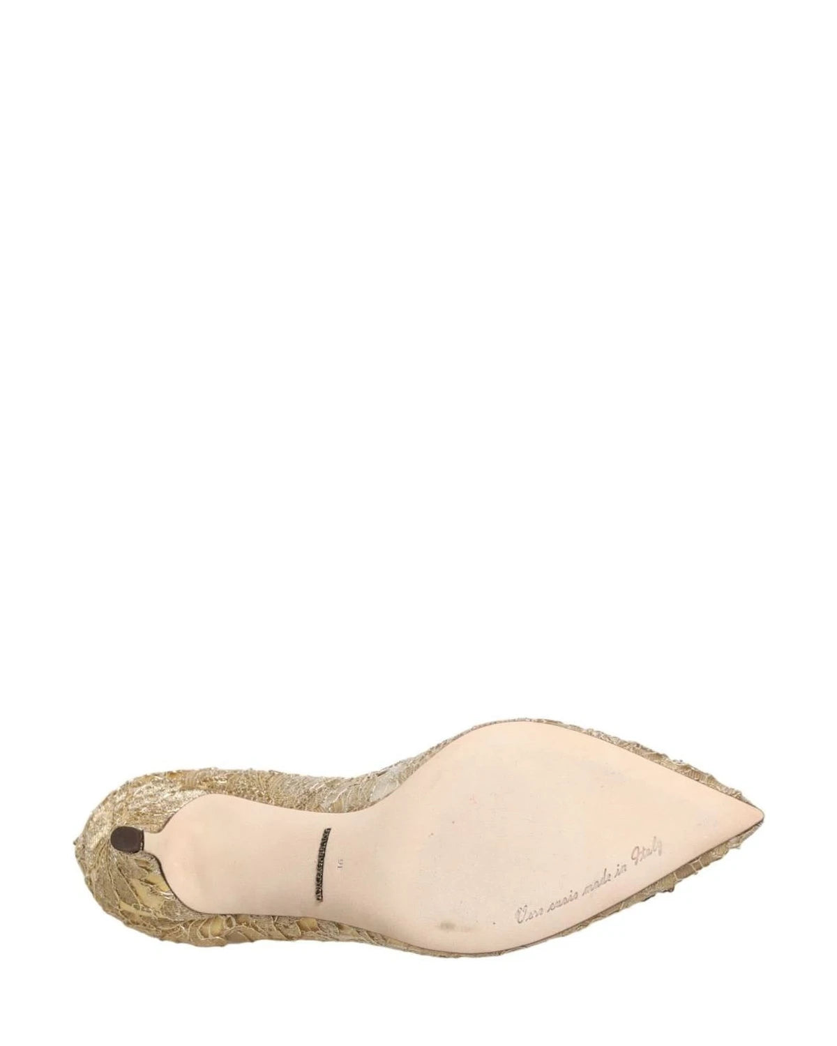 Dolce & Gabbana Gold Lace Taormina Devotion Pumps Shoes Heels