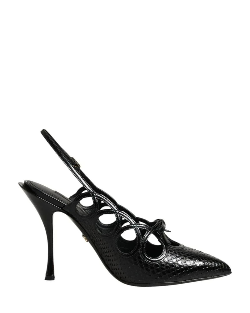 Dolce & Gabbana Leather High Heels Slingback Shoes Heels