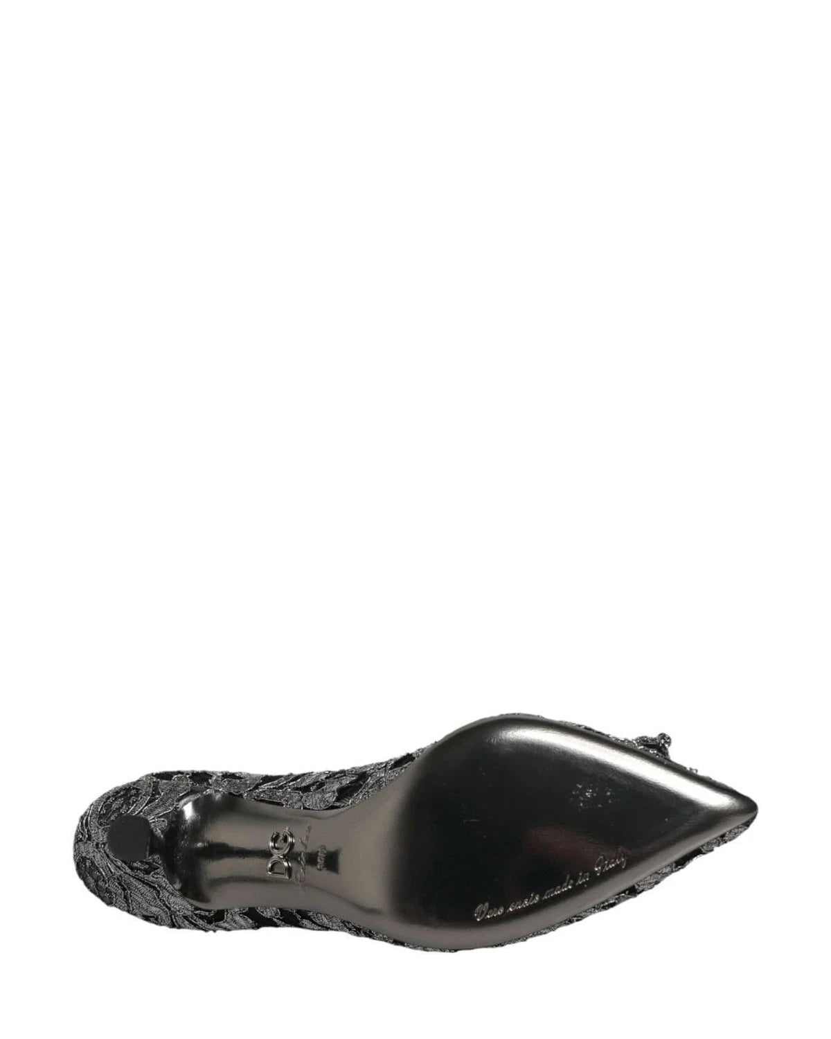 Dolce & Gabbana Silver Lace Dg Amore Heels Heels