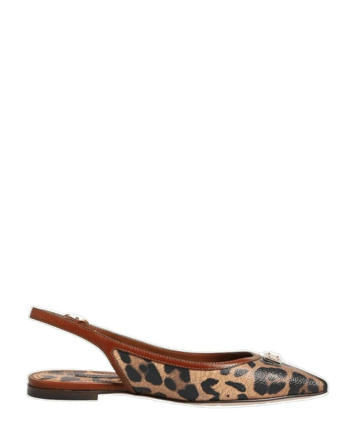 Dolce & Gabbana Brown Leopard Slingback Flats Sandals Shoes Glam Steals