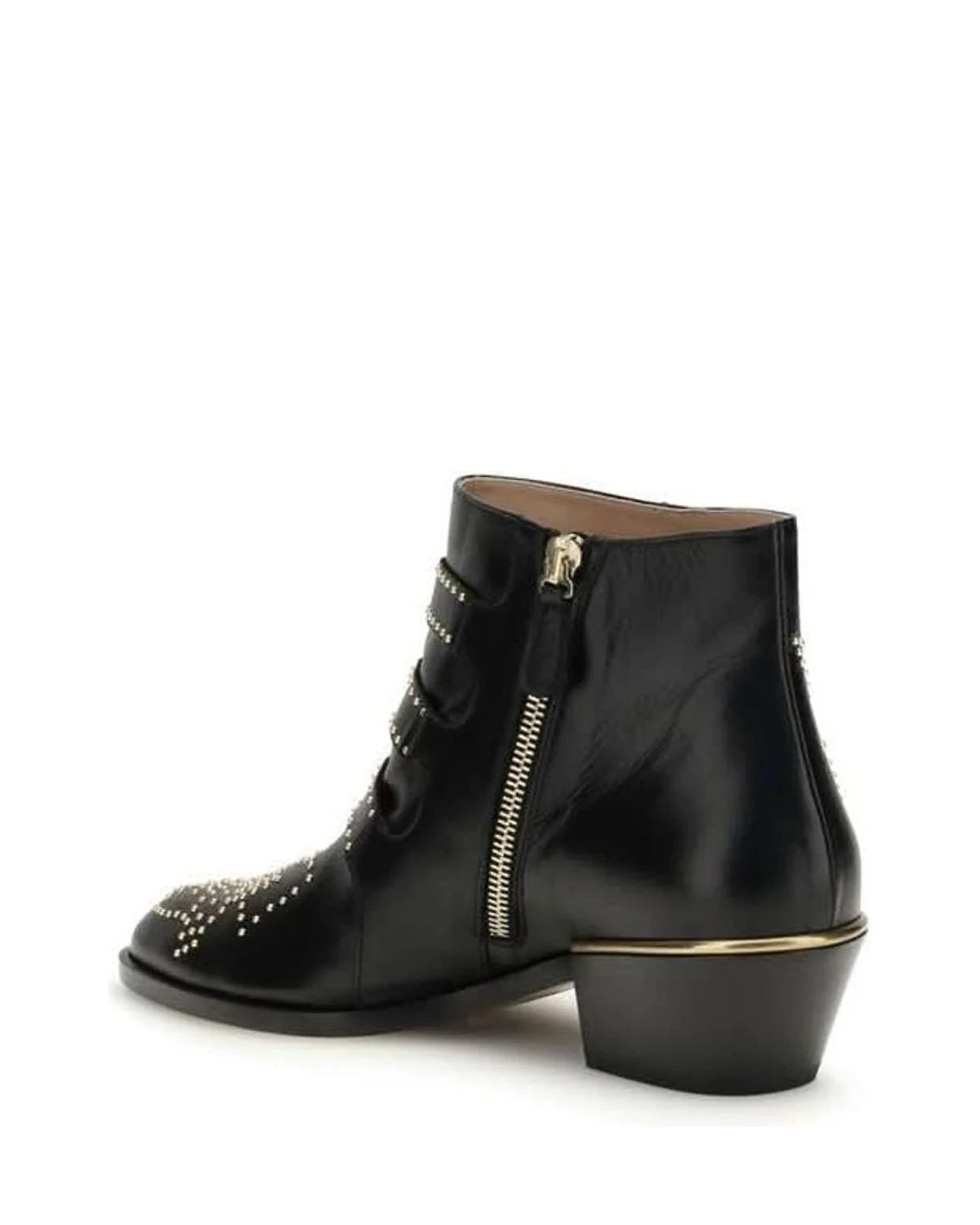 Chloé Black Calf Leather Bos Taurus Lace Up Boots Boots