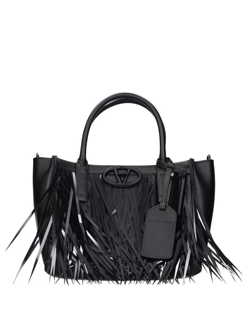 Valentino Garavani Black Leather Handbag Shoulder Bags