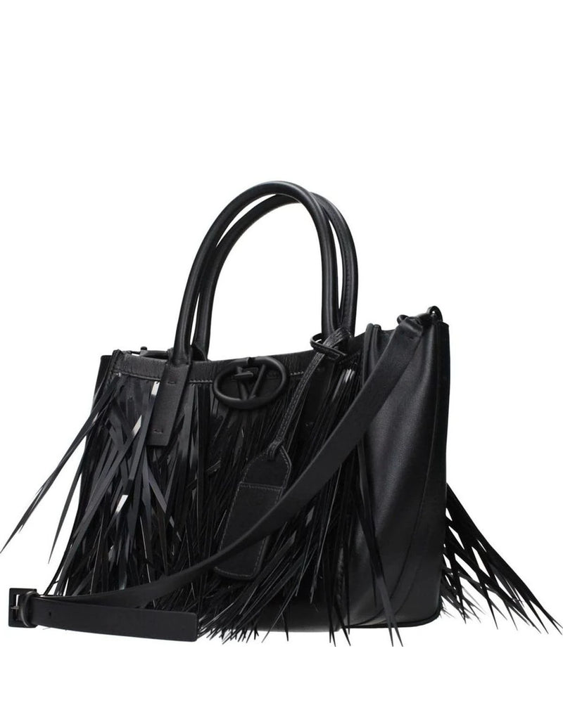 Valentino Garavani Black Leather Handbag Shoulder Bags
