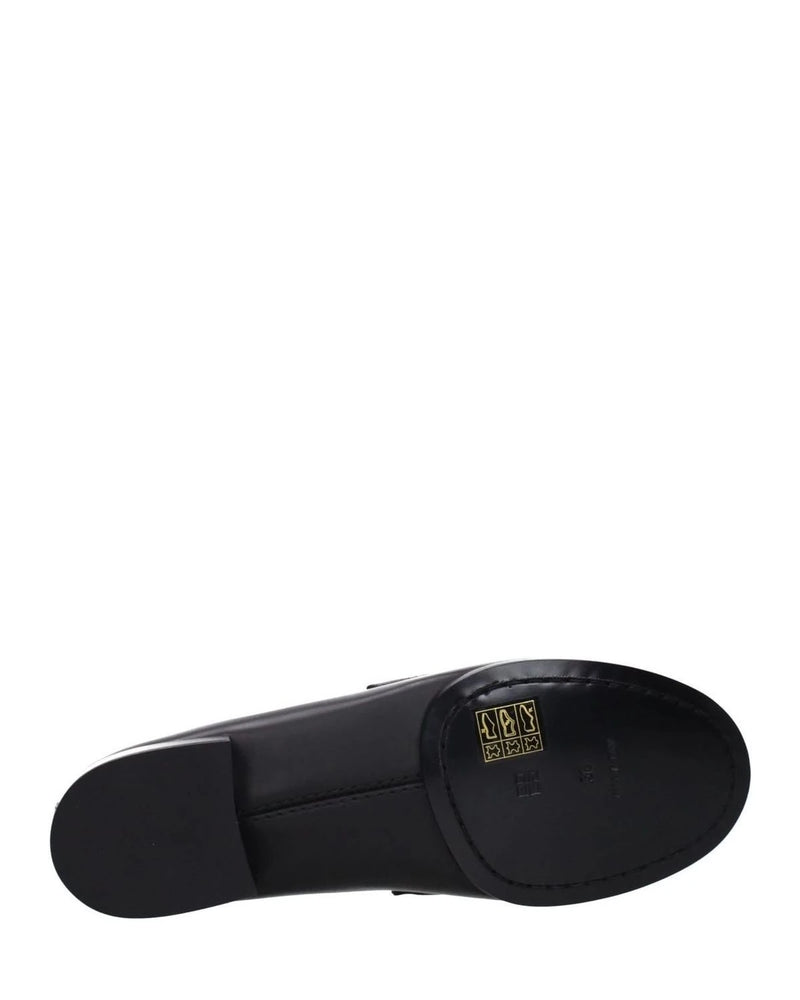 Givenchy Black Leather Slip On Loafers Flats