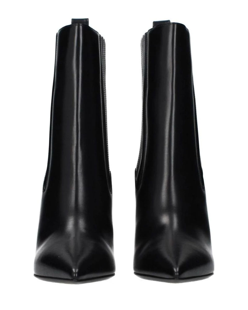 Valentino Garavani Black Leather Ankle Boots Boots