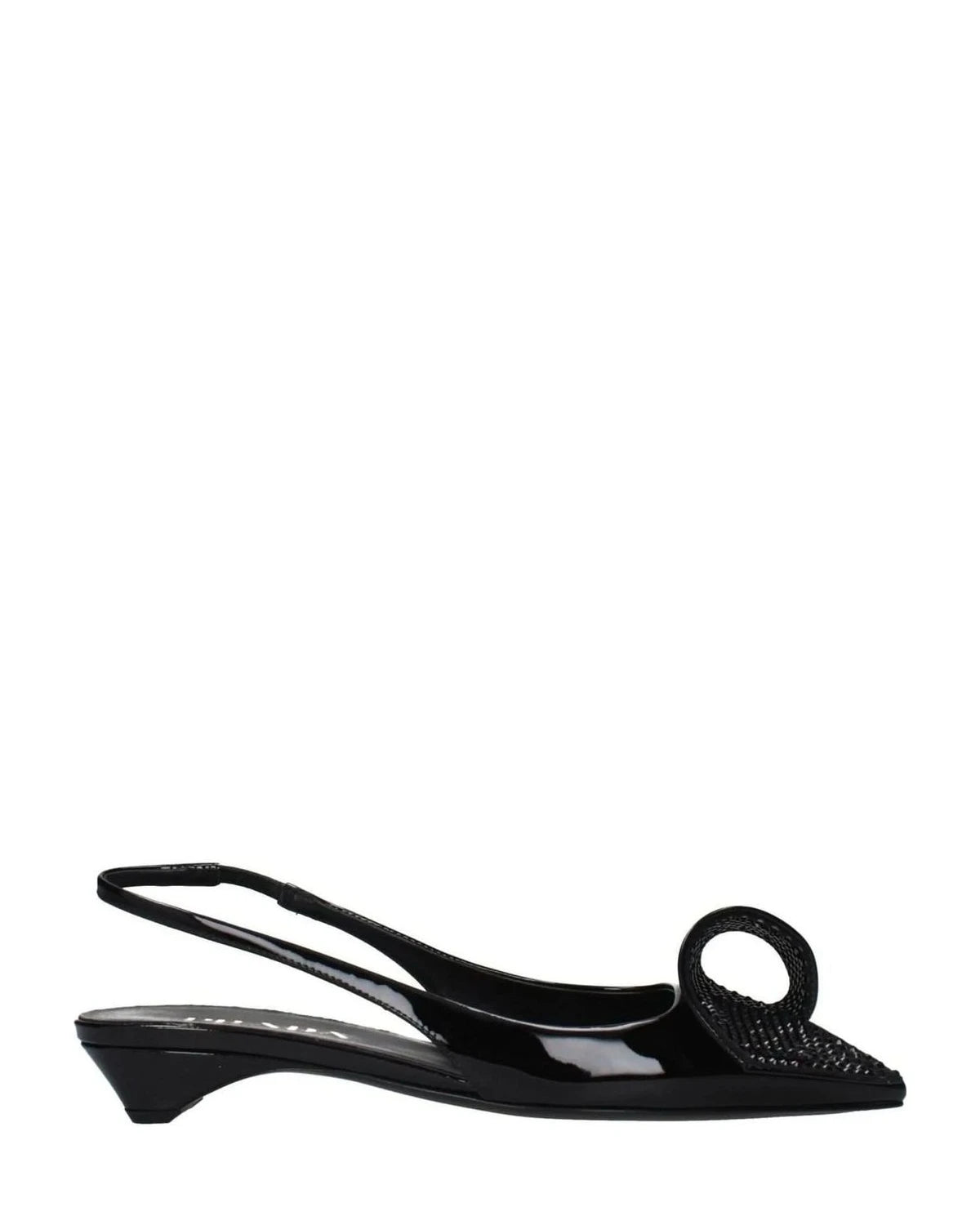 Prada Black Leather Flat Sandals Sandals