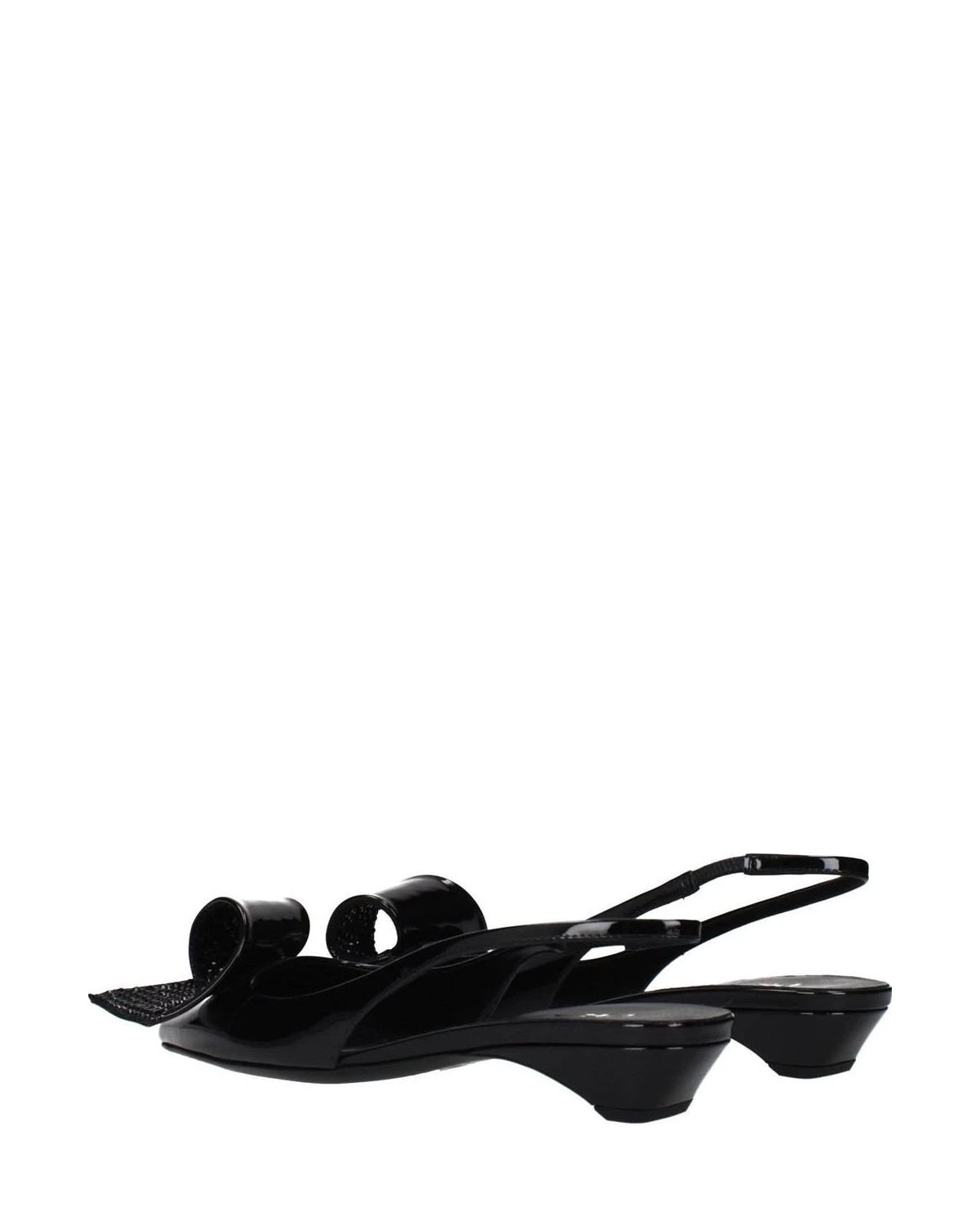Prada Black Leather Flat Sandals Sandals