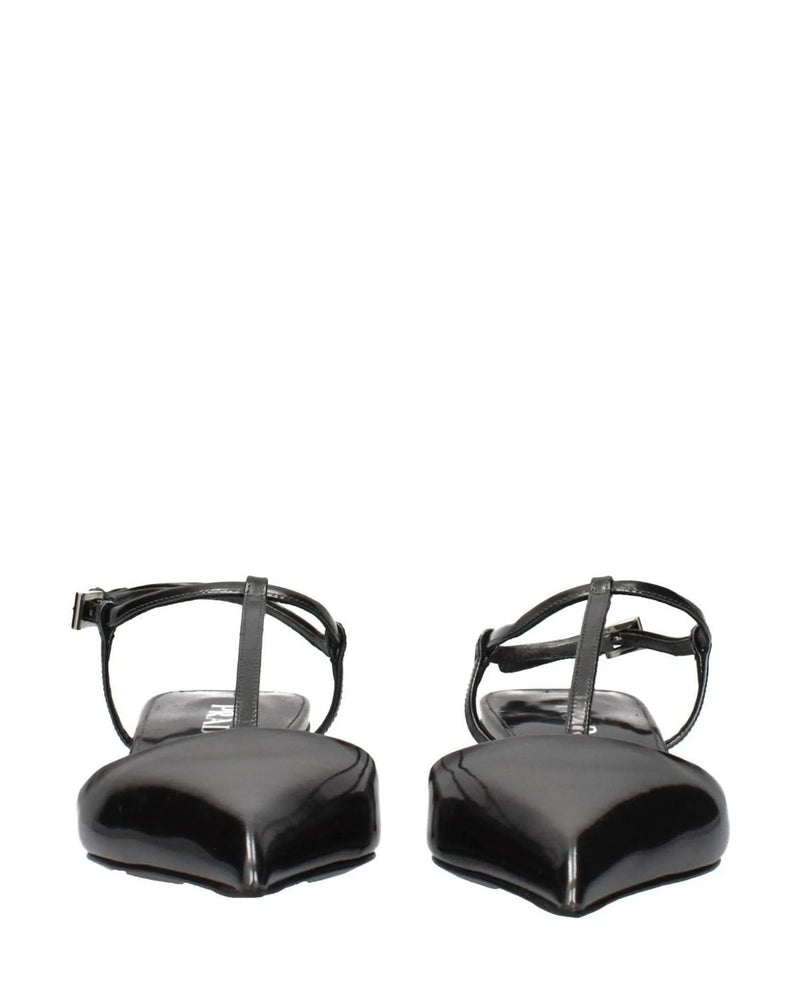 Prada Gray Leather Flat Sandals Sandals