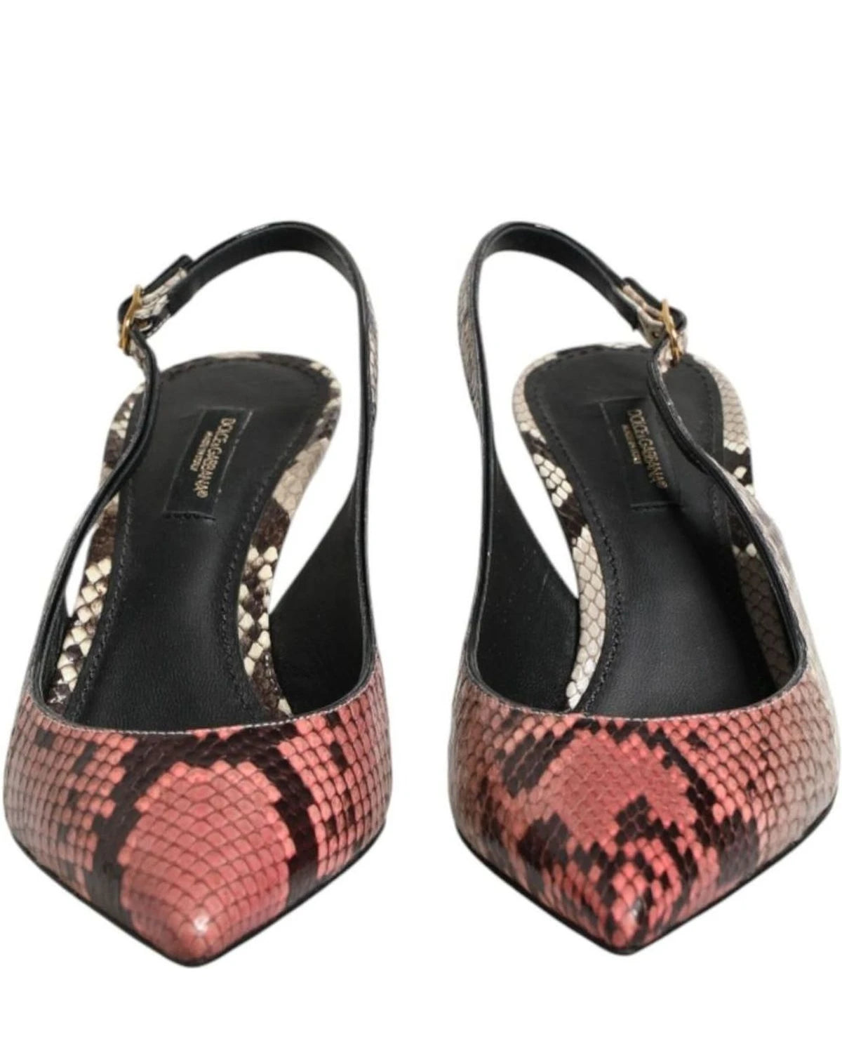 Dolce & Gabbana Multicolor Leather Heels Slingback Shoes Heels