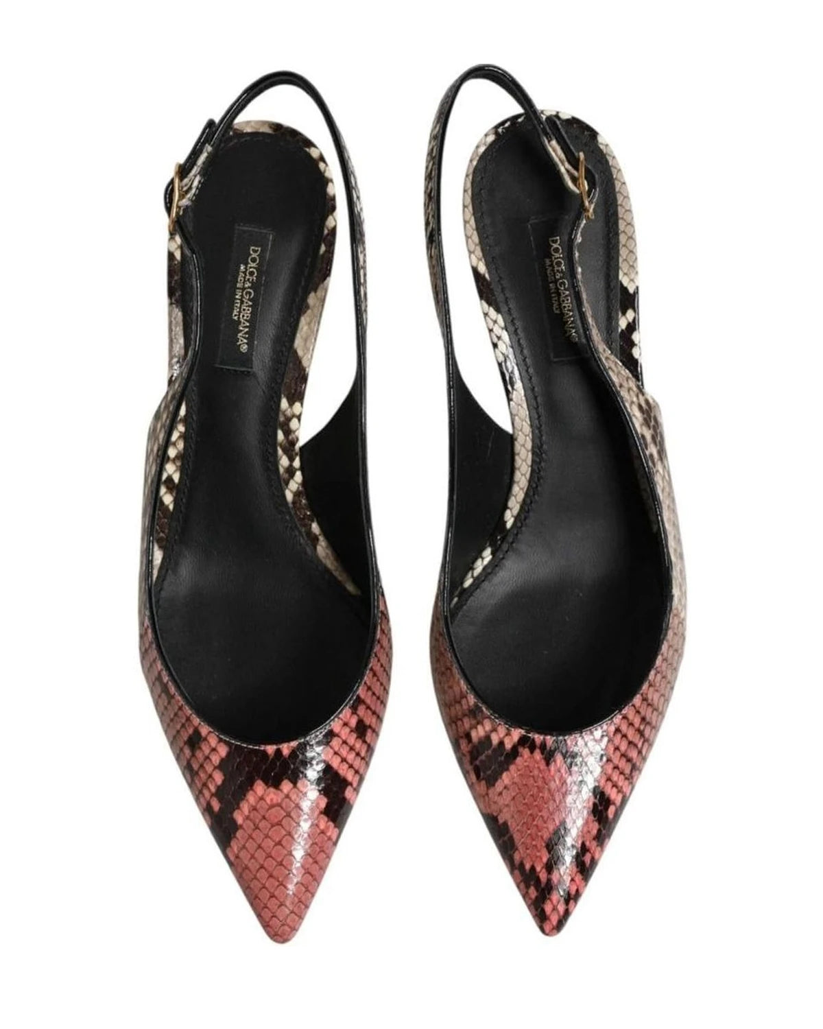 Dolce & Gabbana Multicolor Leather Heels Slingback Shoes Heels