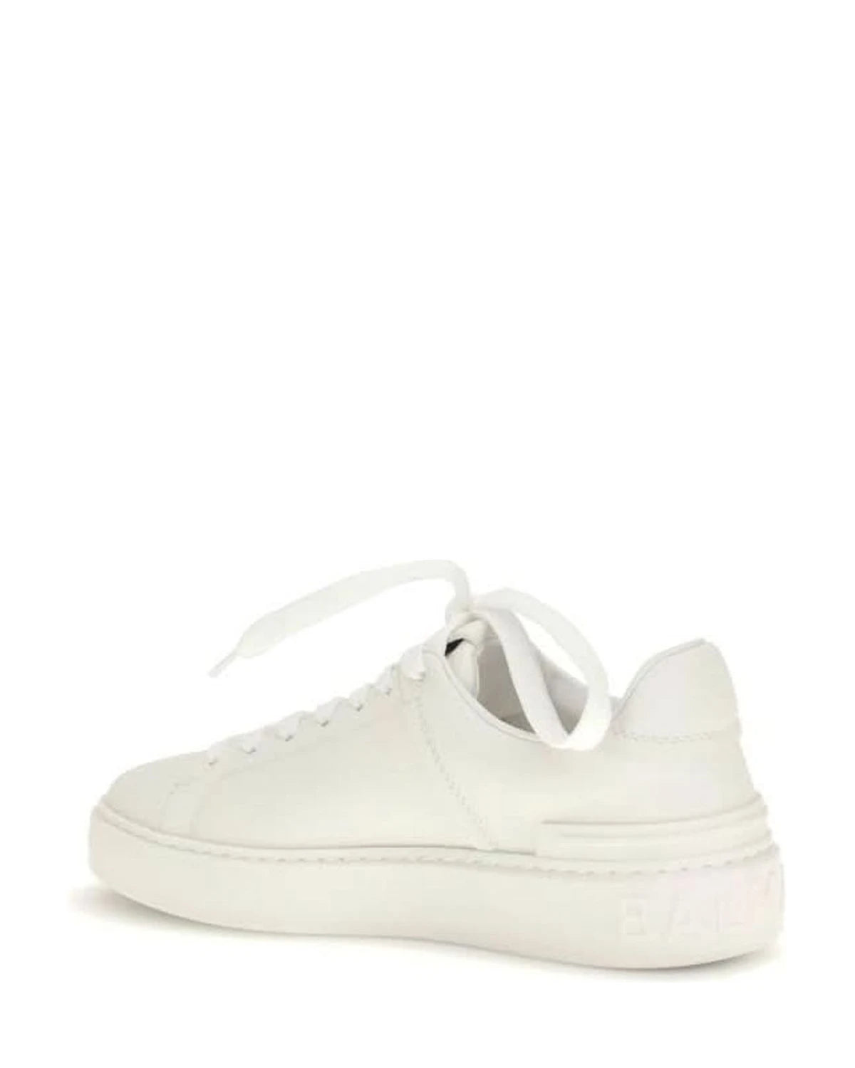 Balmain White Calf Leather Bos Taurus Low Top Sneakers Sneakers
