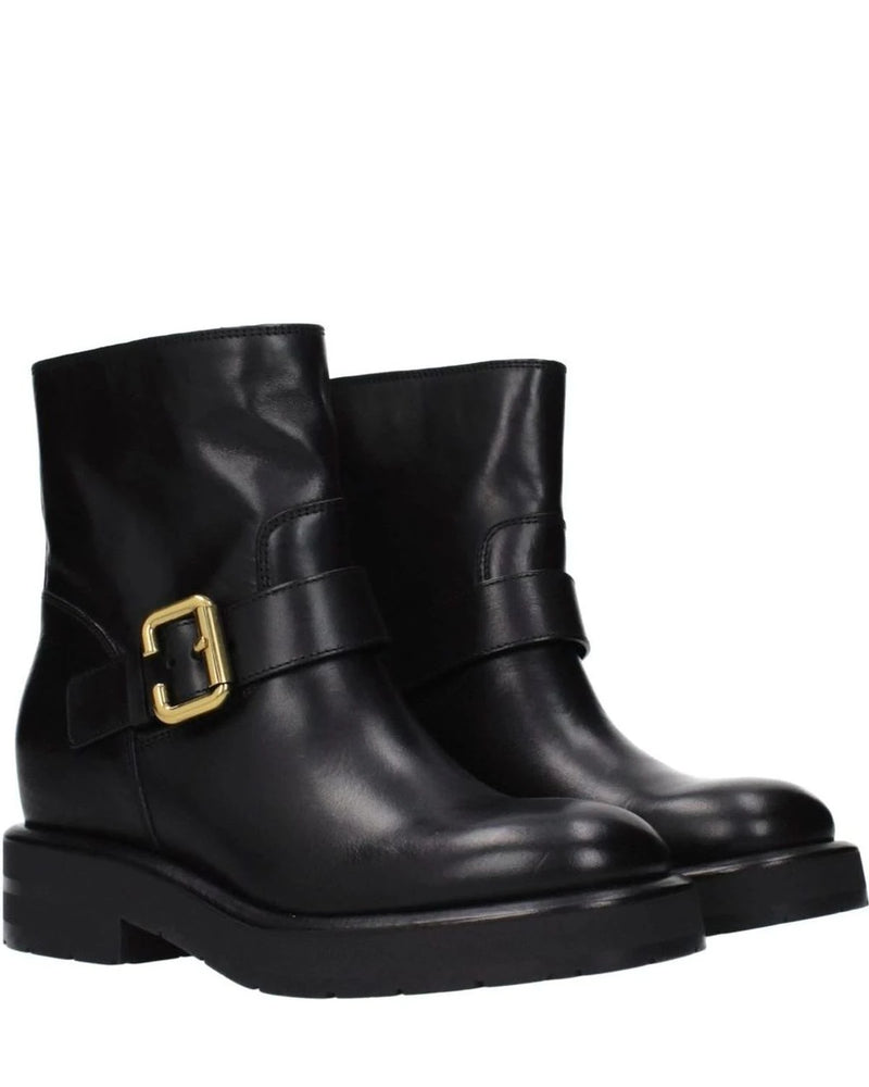 Chloé Black Leather Ankle Boots Boots