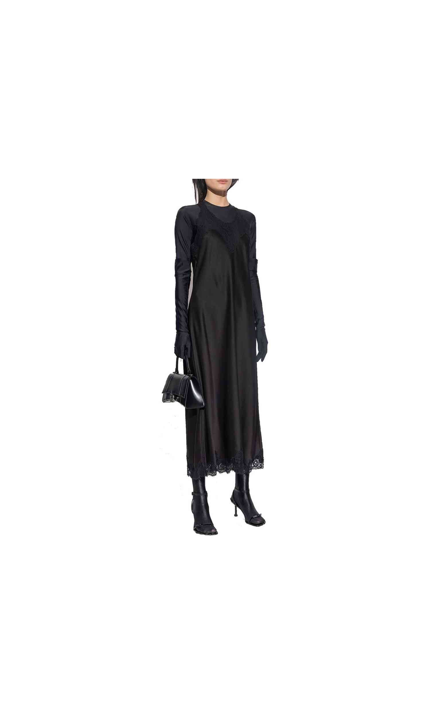 Balenciaga Satin Strappy Midi Dress