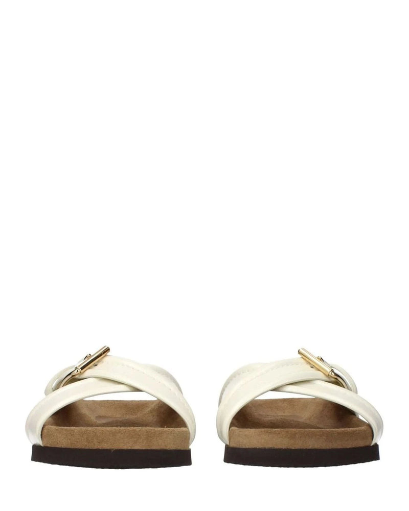 Valentino Garavani Beige Leather Slippers Flats