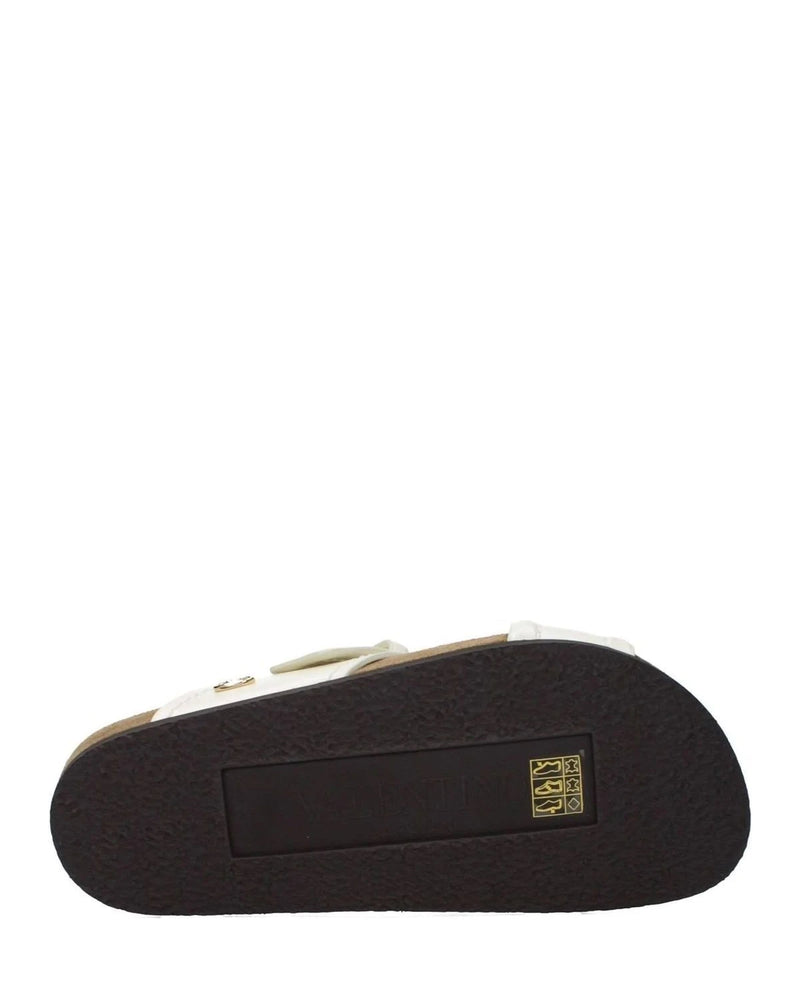 Valentino Garavani Beige Leather Slippers Flats