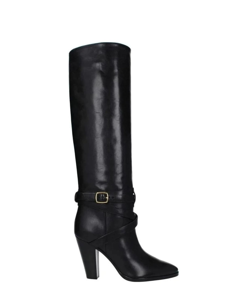 Celine Black Leather High Heel Boots Boots