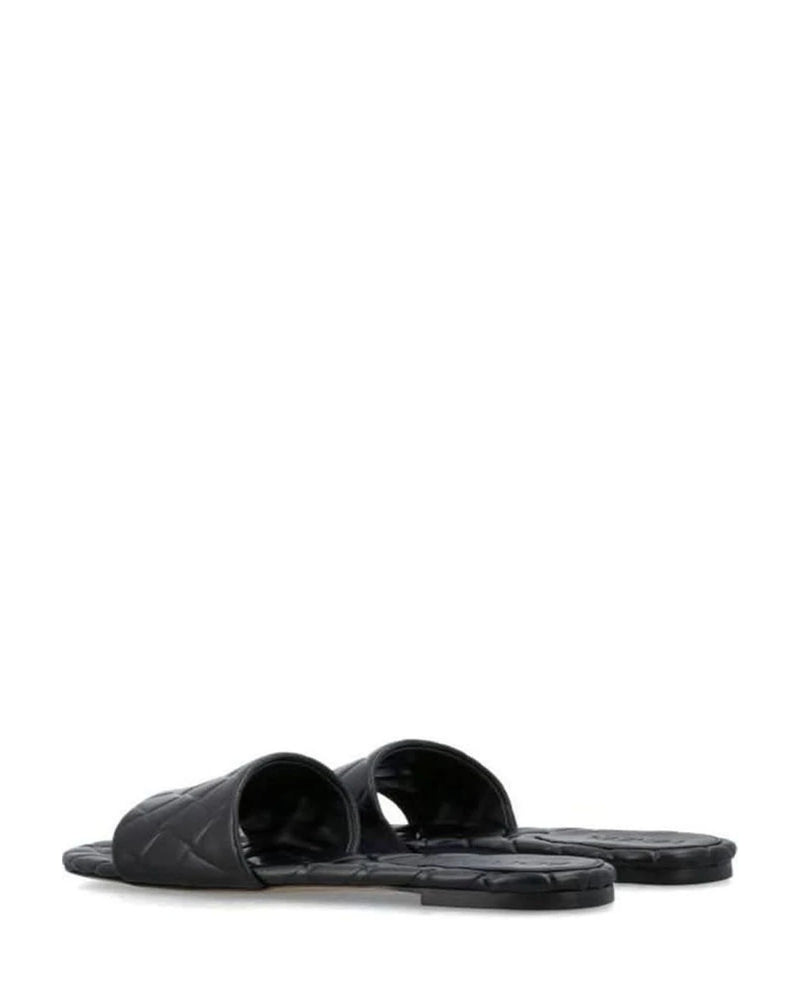 Bottega Veneta Black Leather Lamb Mules Flats