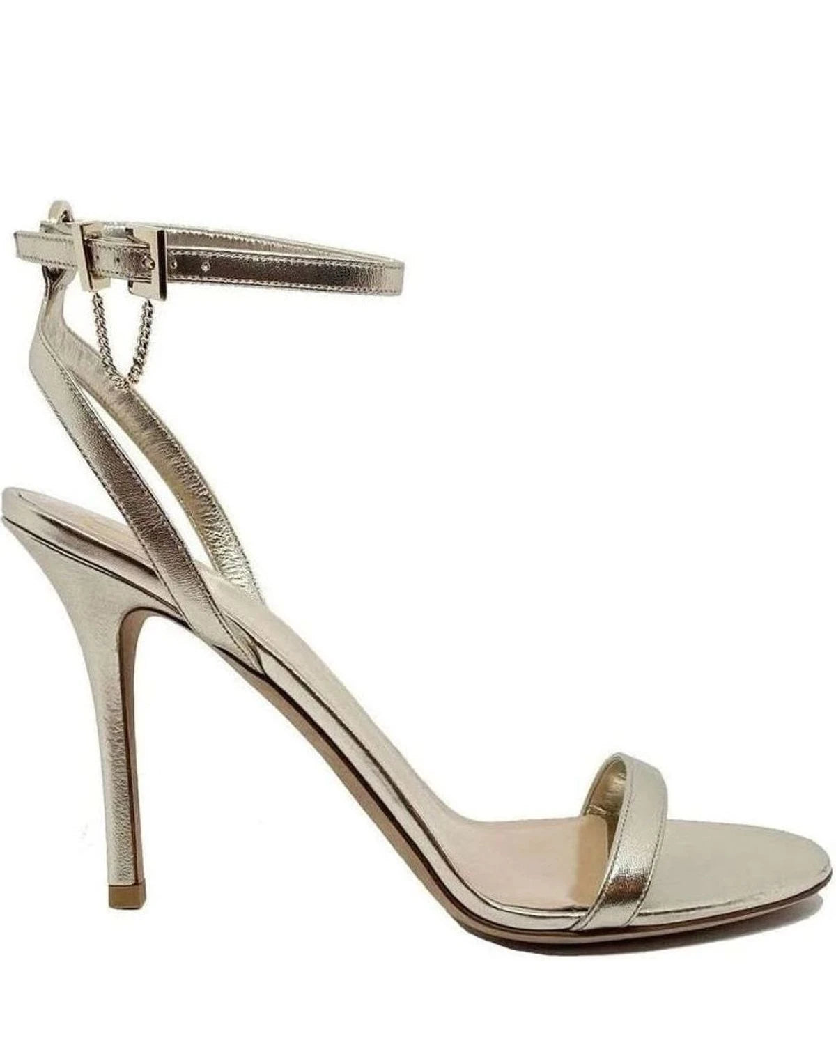 Valentino Garavani Gold Leather Stiletto Heel Sandals Heels