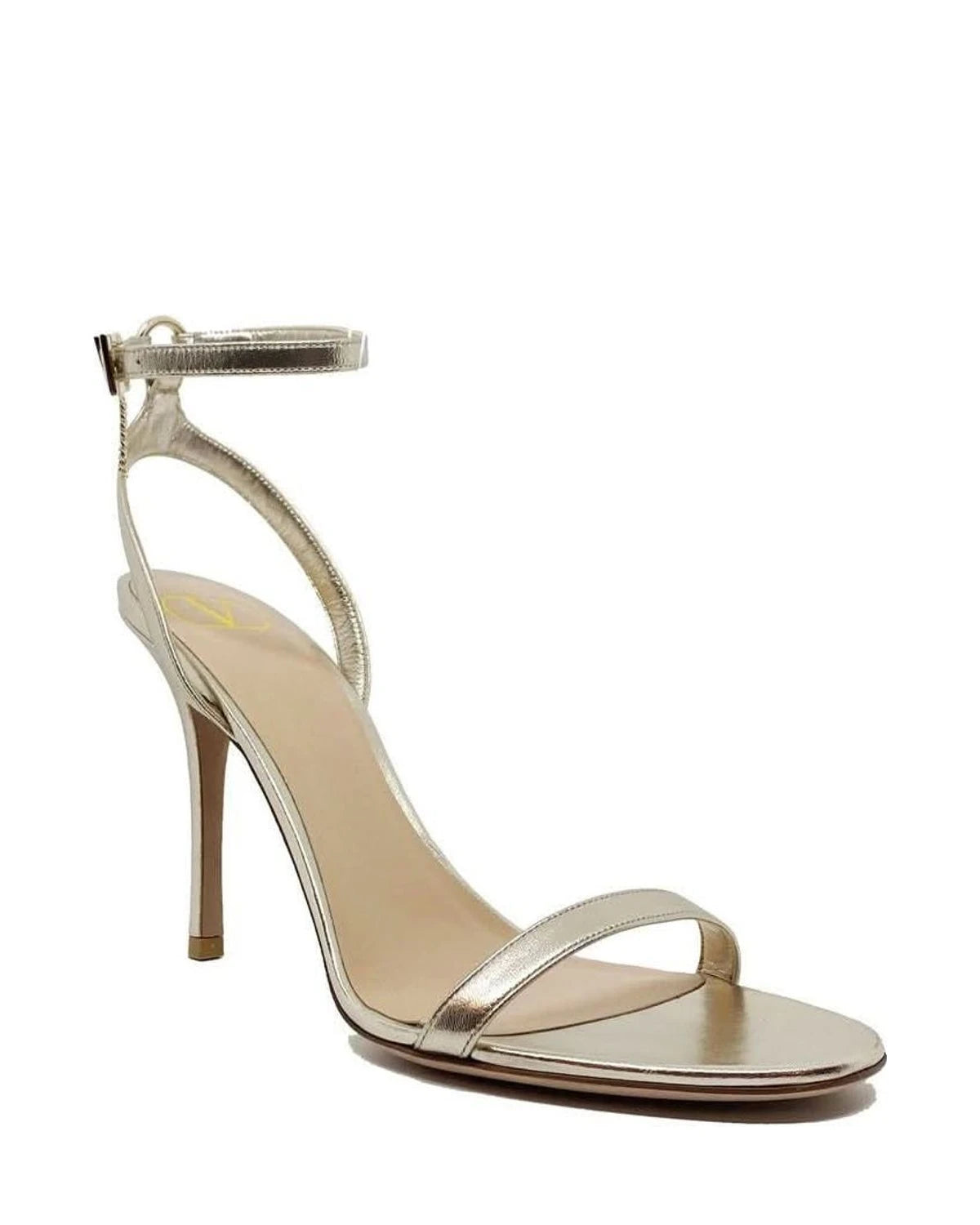 Valentino Garavani Gold Leather Stiletto Heel Sandals Heels