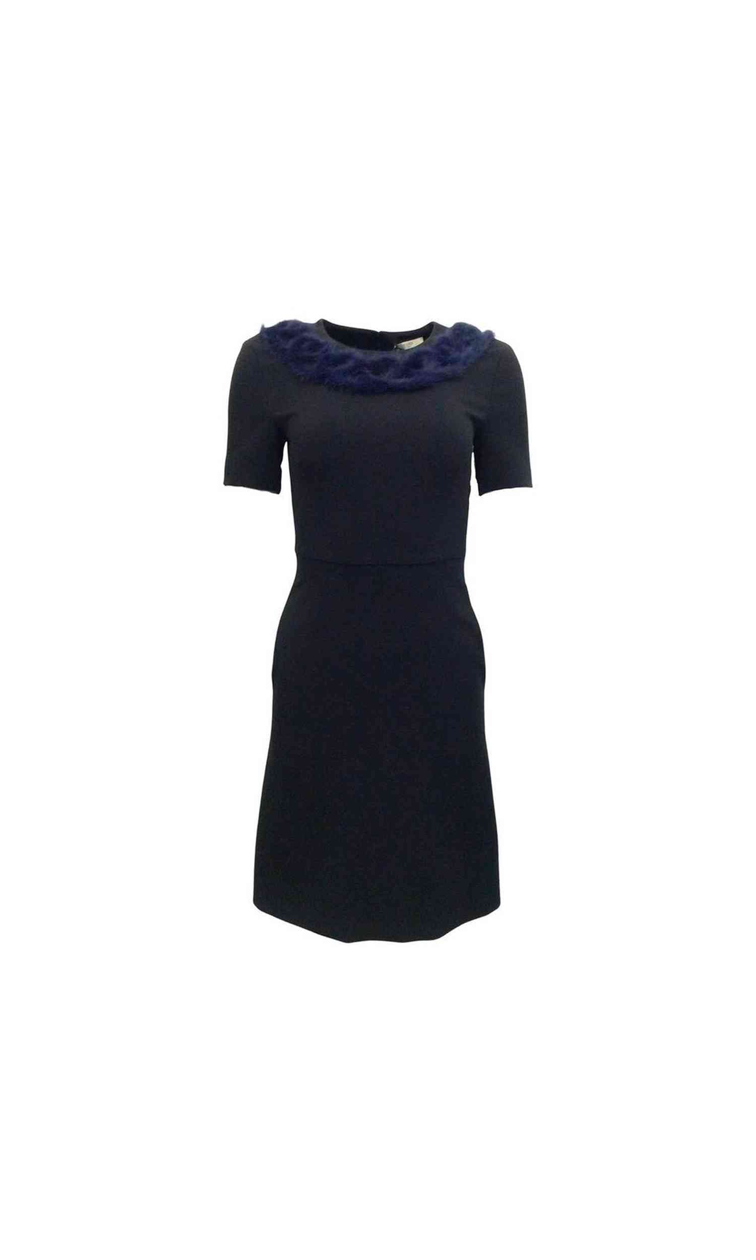 Fendi Knitted Mink Collar Dress