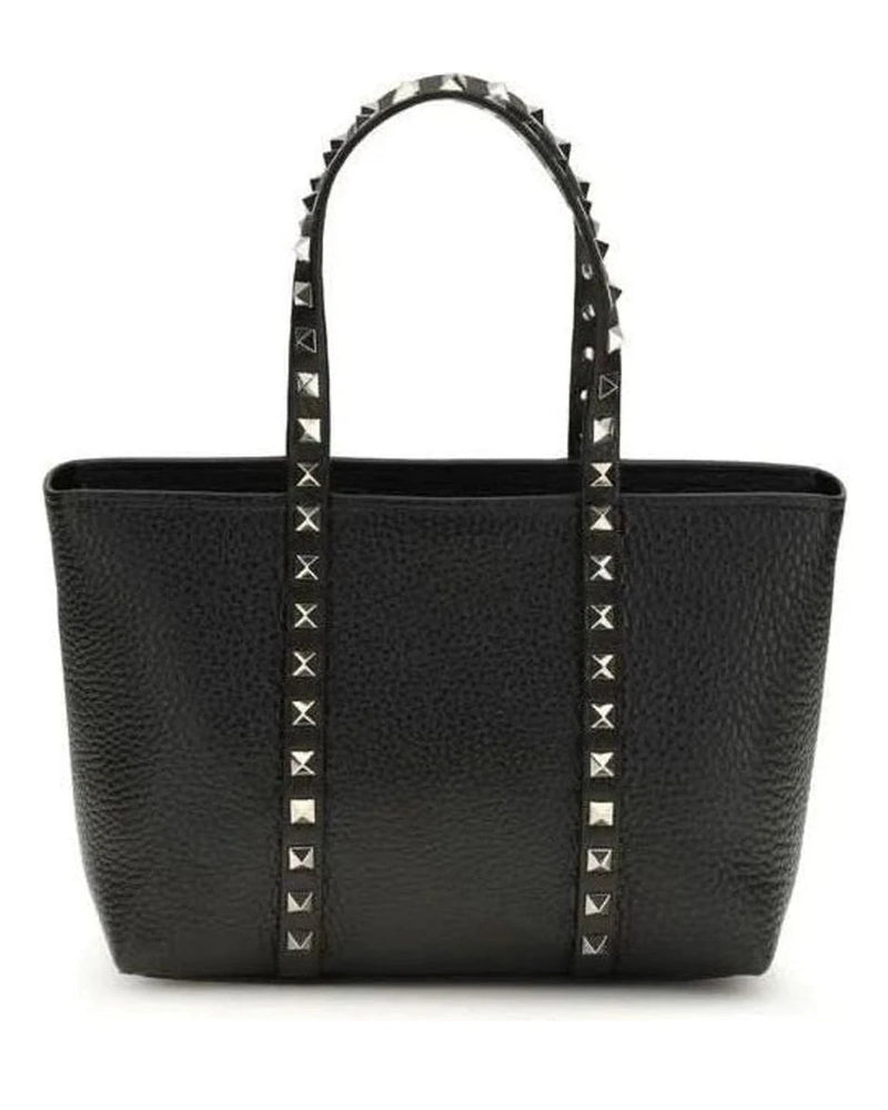 Valentino Garavani Black Calf Leather Bos Taurus Shoulder Bag Shoulder Bags