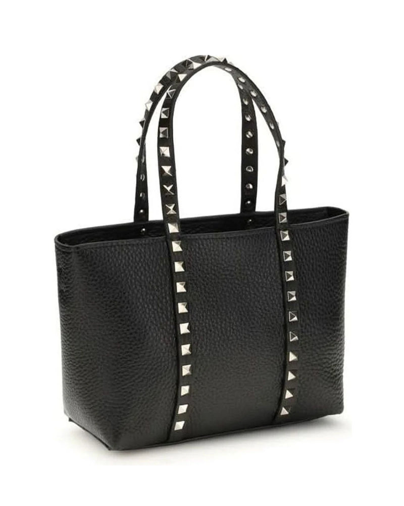 Valentino Garavani Black Calf Leather Bos Taurus Shoulder Bag Shoulder Bags