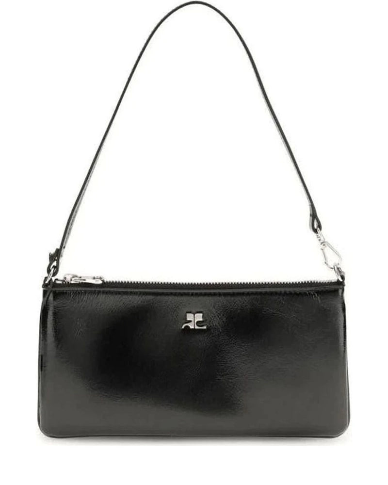 Courrèges Black Cowhide Shoulder Bag Shoulder Bags