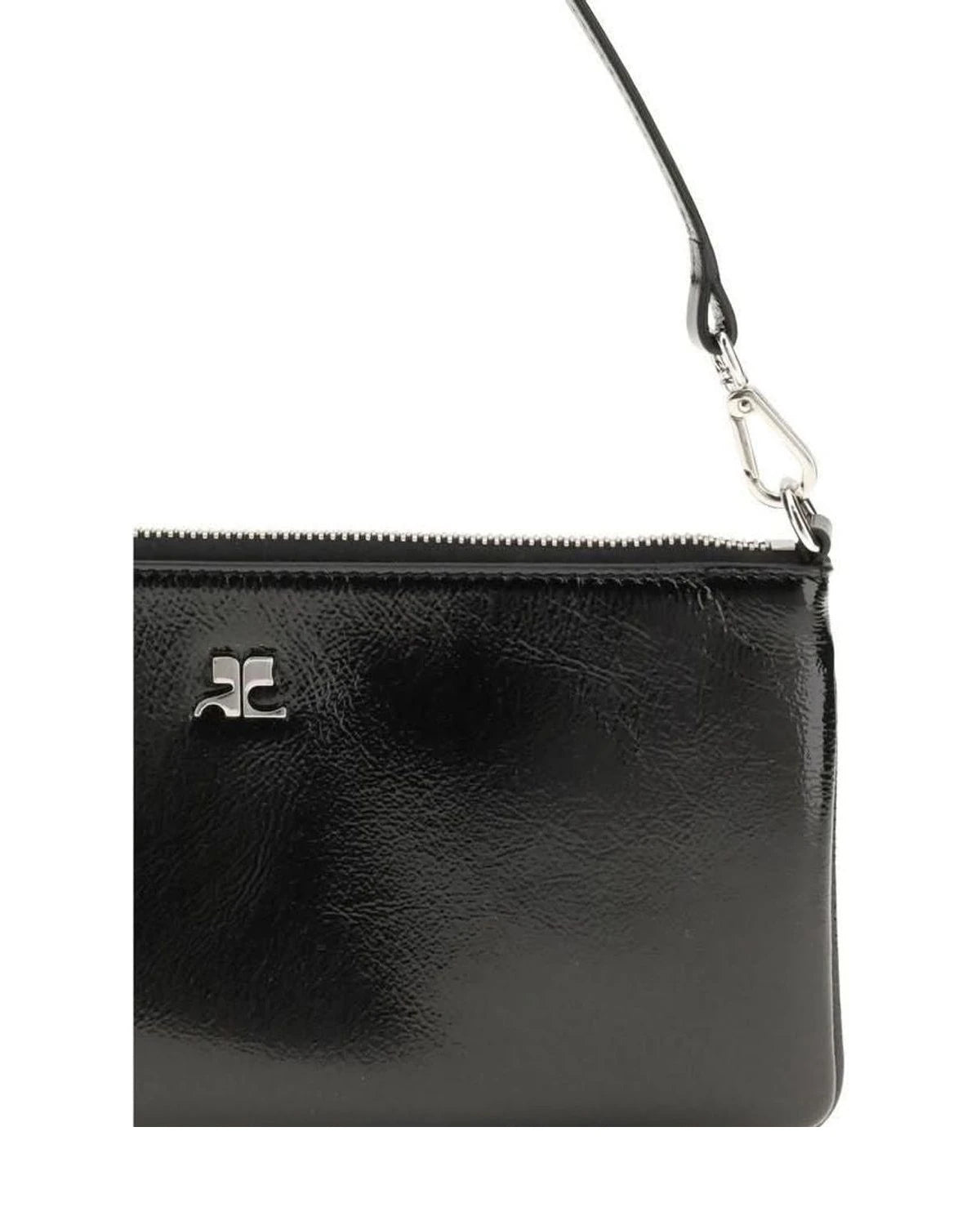 Courrèges Black Cowhide Shoulder Bag Shoulder Bags