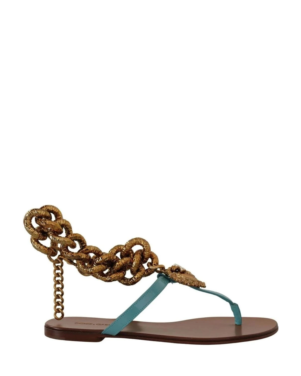 Dolce & Gabbana Leather Devotion Flats Sandals Sandals