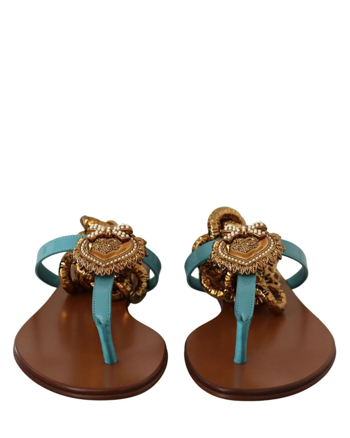 Dolce & Gabbana Leather Devotion Flats Sandals Sandals