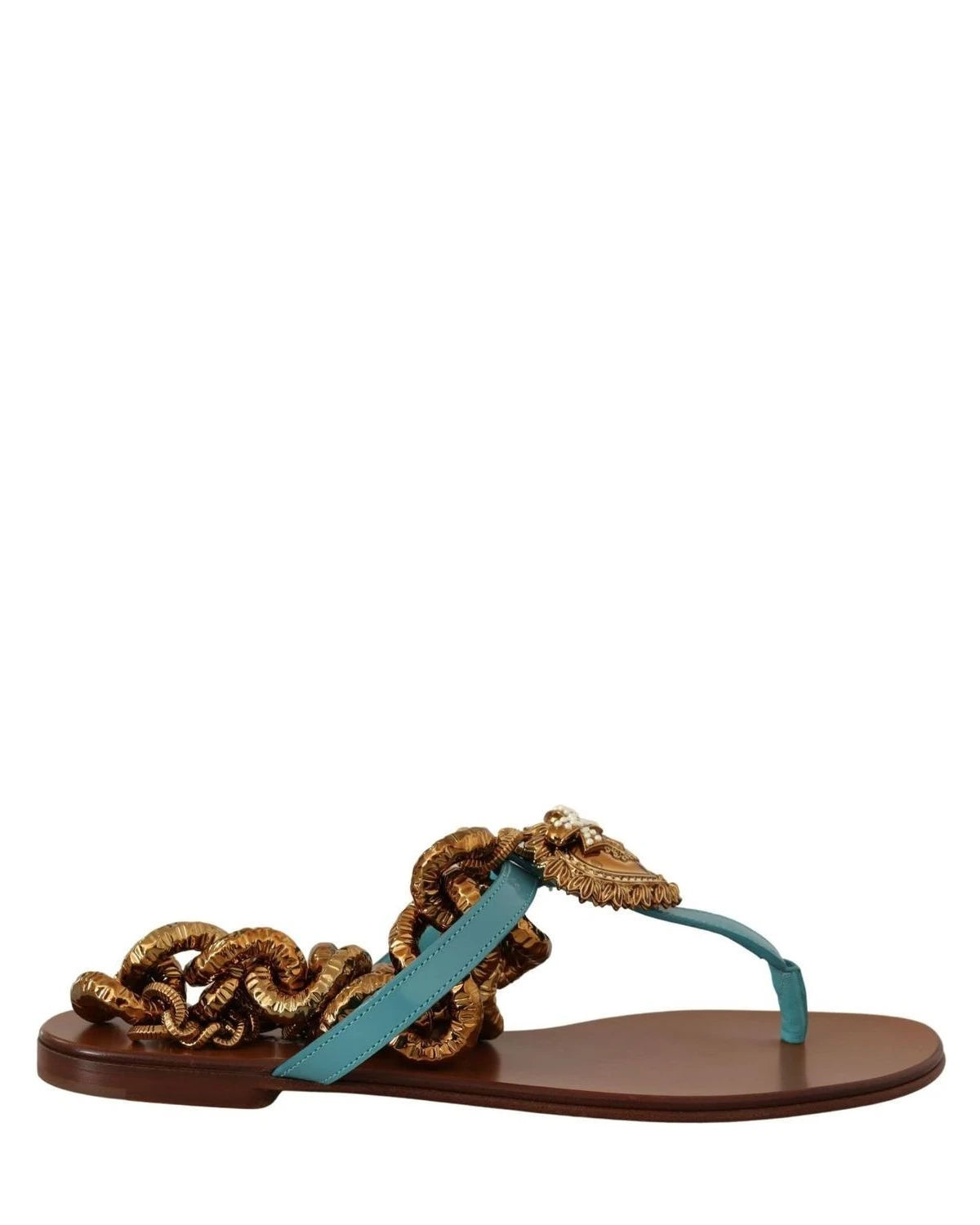 Dolce & Gabbana Leather Devotion Flats Sandals Sandals
