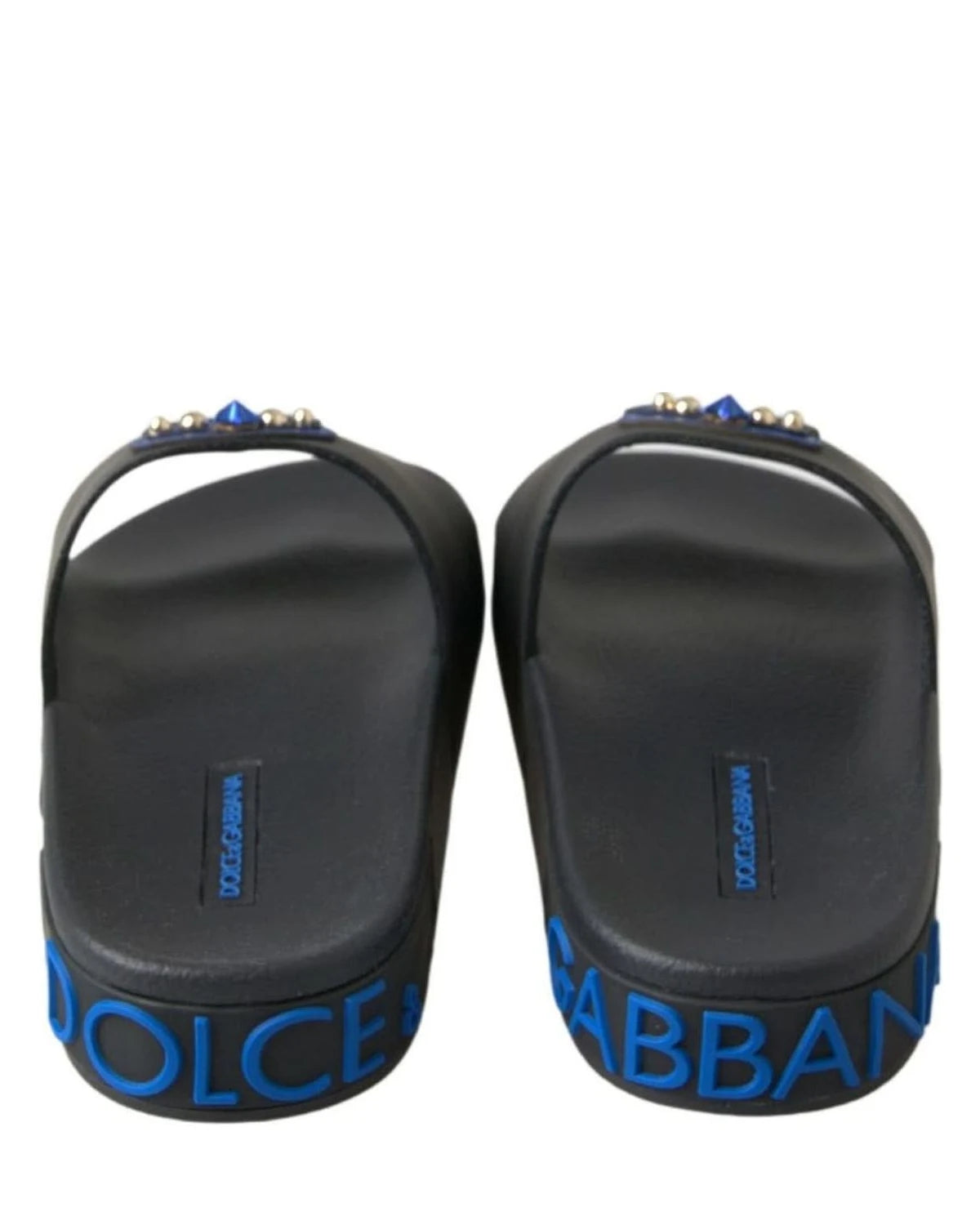 Dolce & Gabbana Black Slides Sandals Beach Saint Barth Shoes Flats
