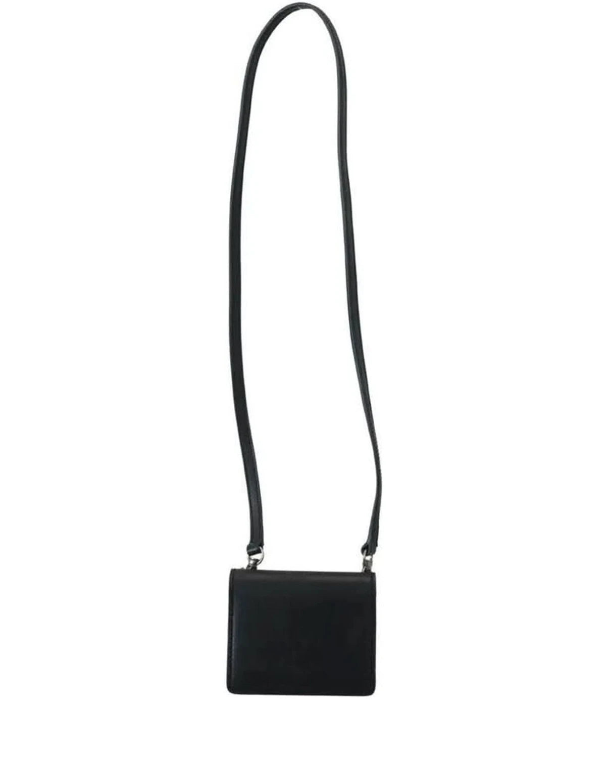 Dolce & Gabbana Black Leather Bifold Shoulder Sling Wallet Wallets