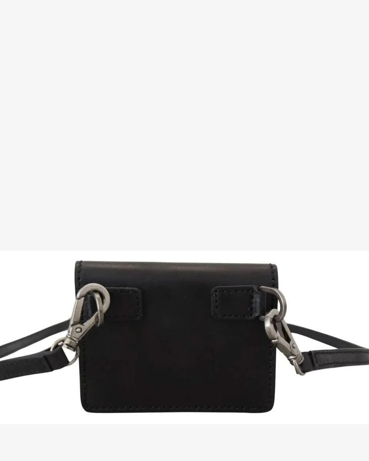 Dolce & Gabbana Black Leather Bifold Shoulder Sling Wallet Wallets