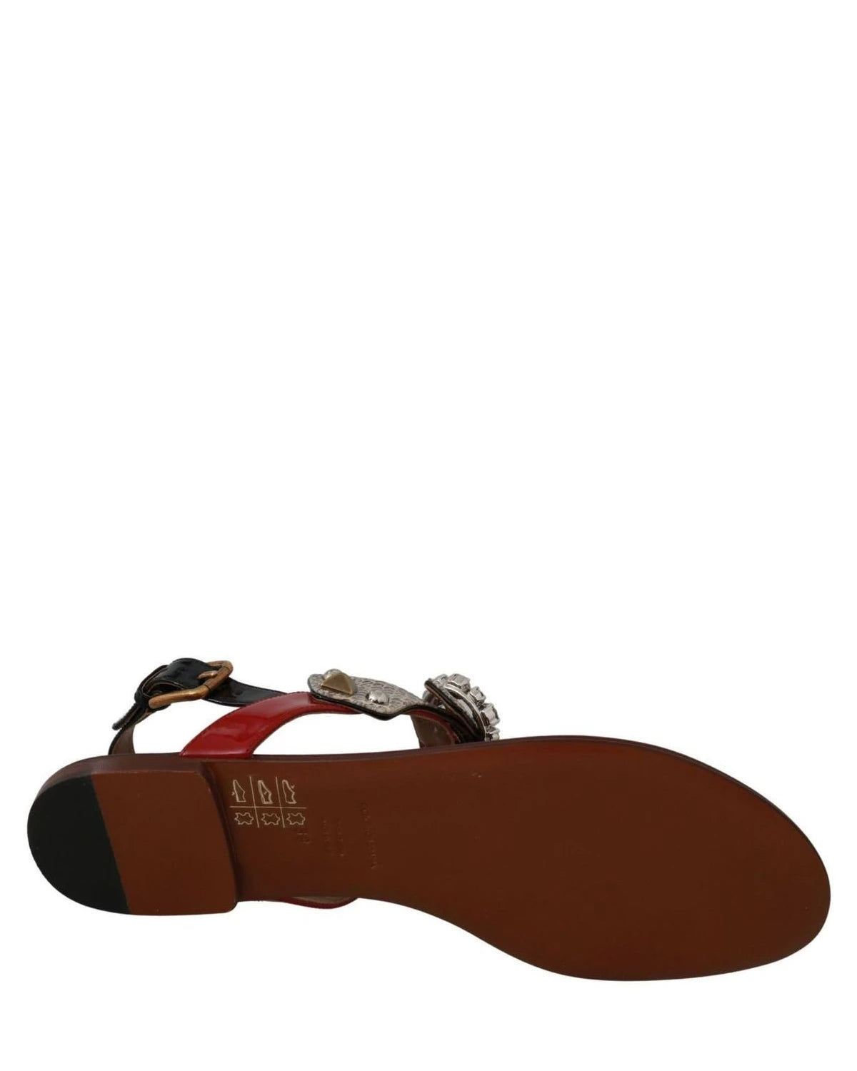 Dolce & Gabbana Leather Ayers Crystal Sandals Flip Flops Shoes Sandals