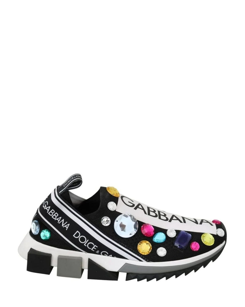 Dolce & Gabbana Multicolor Crystal Sneakers Shoes Sneakers