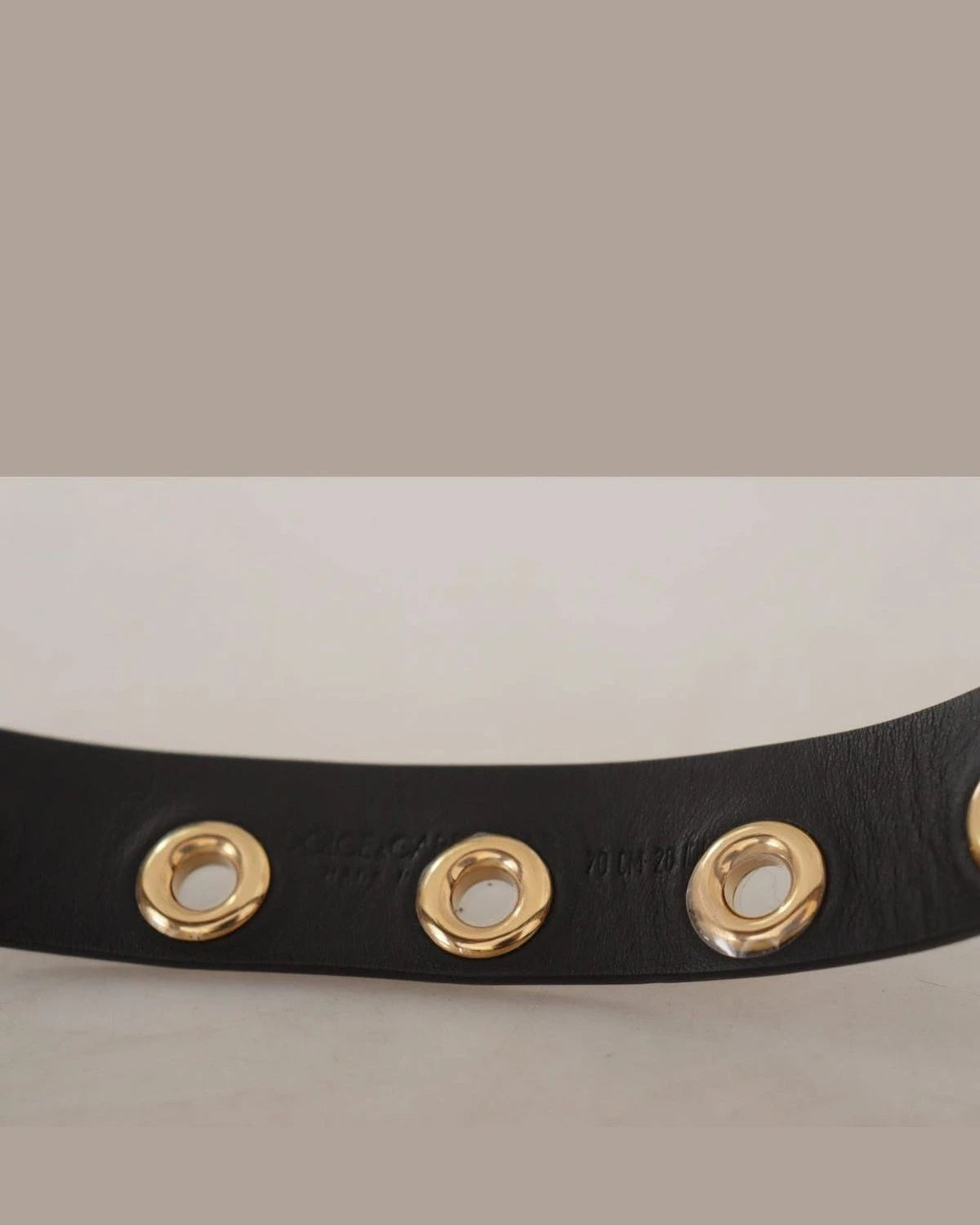 Dolce & Gabbana Black Leather Eyelet Silver Tone Metal Buckle Belt Belts