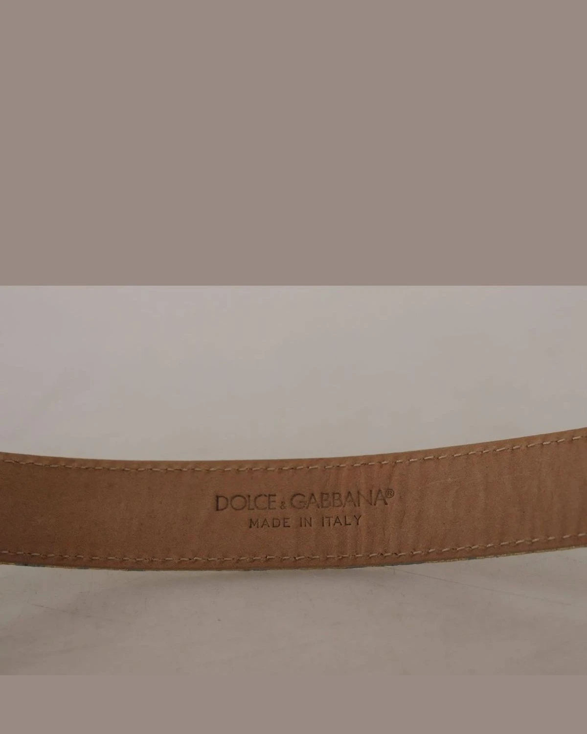 Dolce & Gabbana Blue Leather Jacquard Embossed Gold Metal Buckle Belt Belts