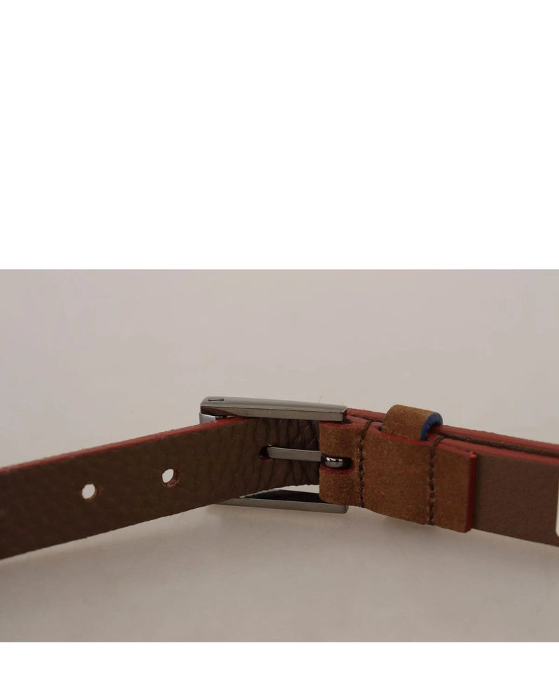Dolce & Gabbana Brown Logo Engraved Metal Waist Buckle Belt Belts