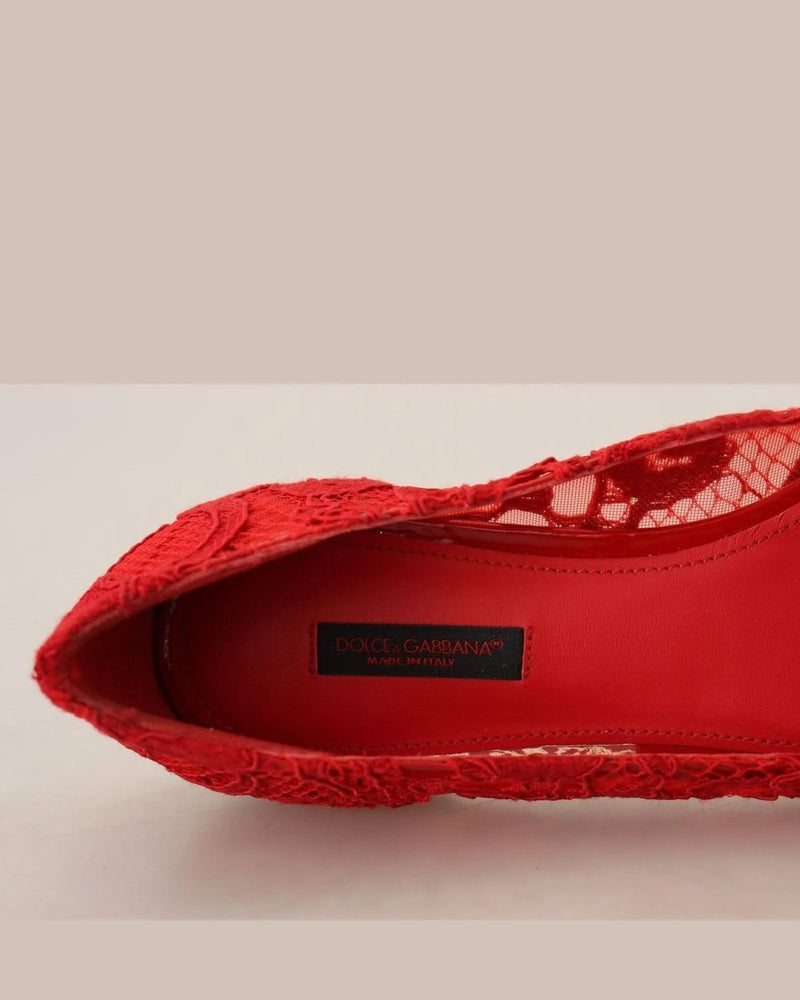 Dolce & Gabbana Red Taormina Crystals Loafers Flats Flats