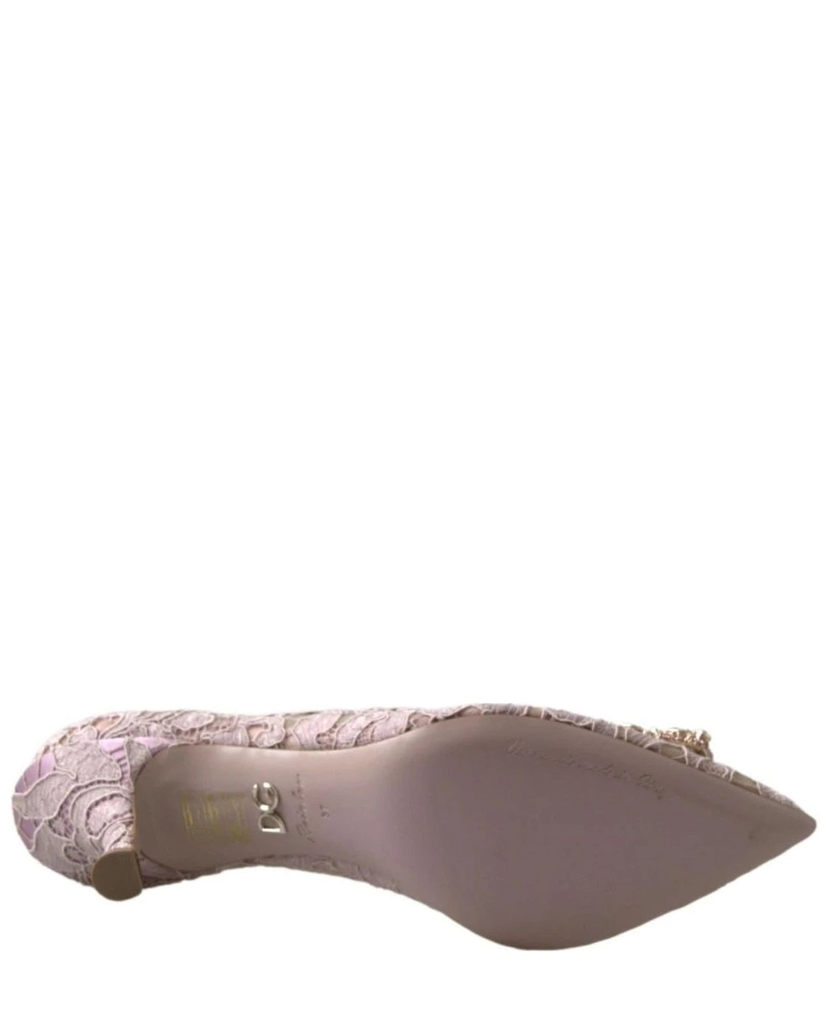 Dolce & Gabbana Pink Lace Floral Dg Crystal Pumps Shoes Heels