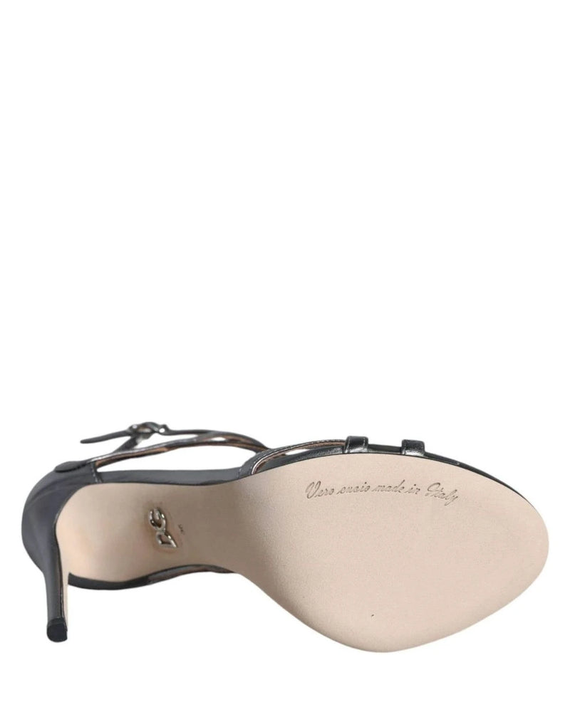 Dolce & Gabbana Silver Leather Keira Heels Heels