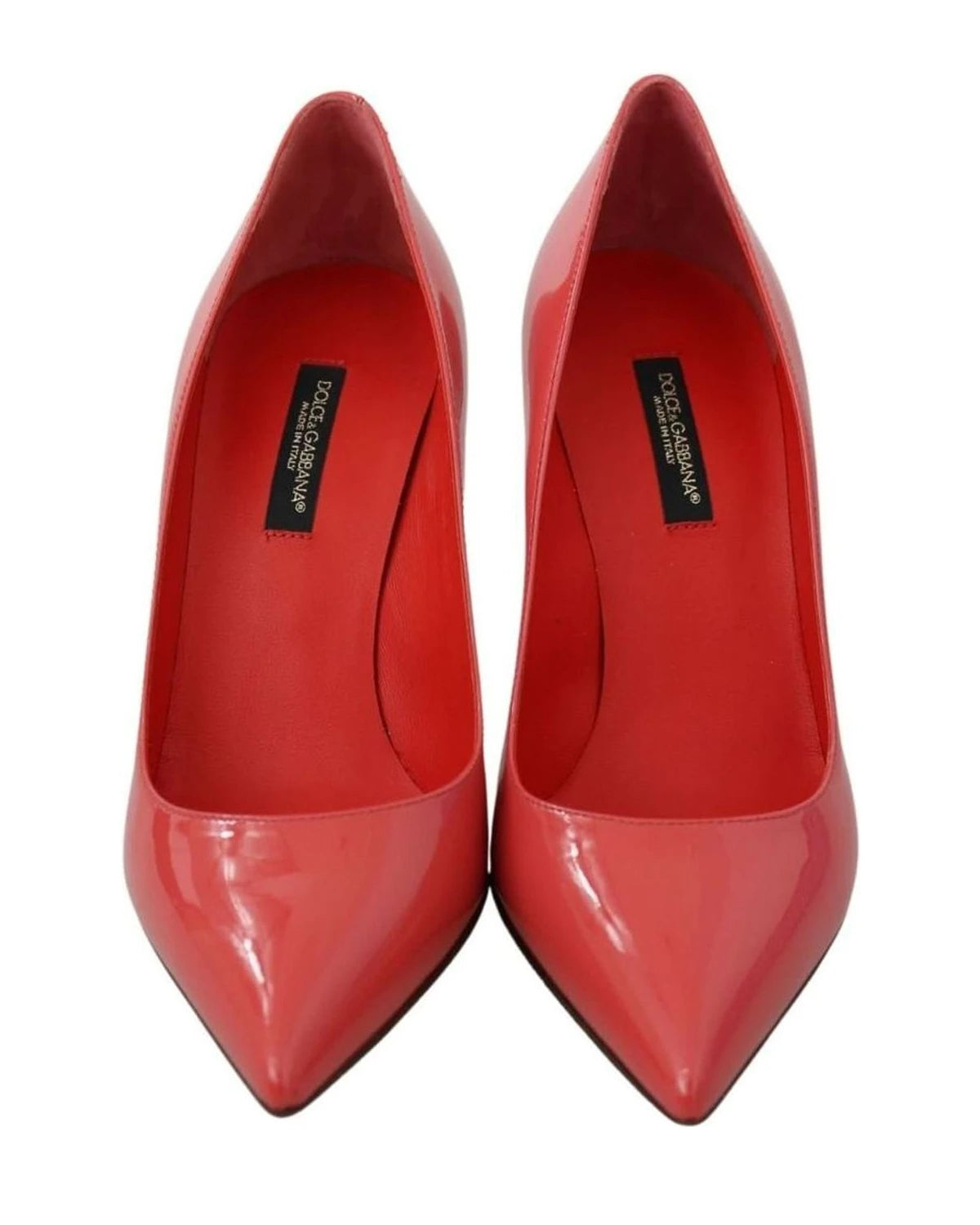 Dolce & Gabbana Pink Leather Dark Patent Heels Pumps Heels