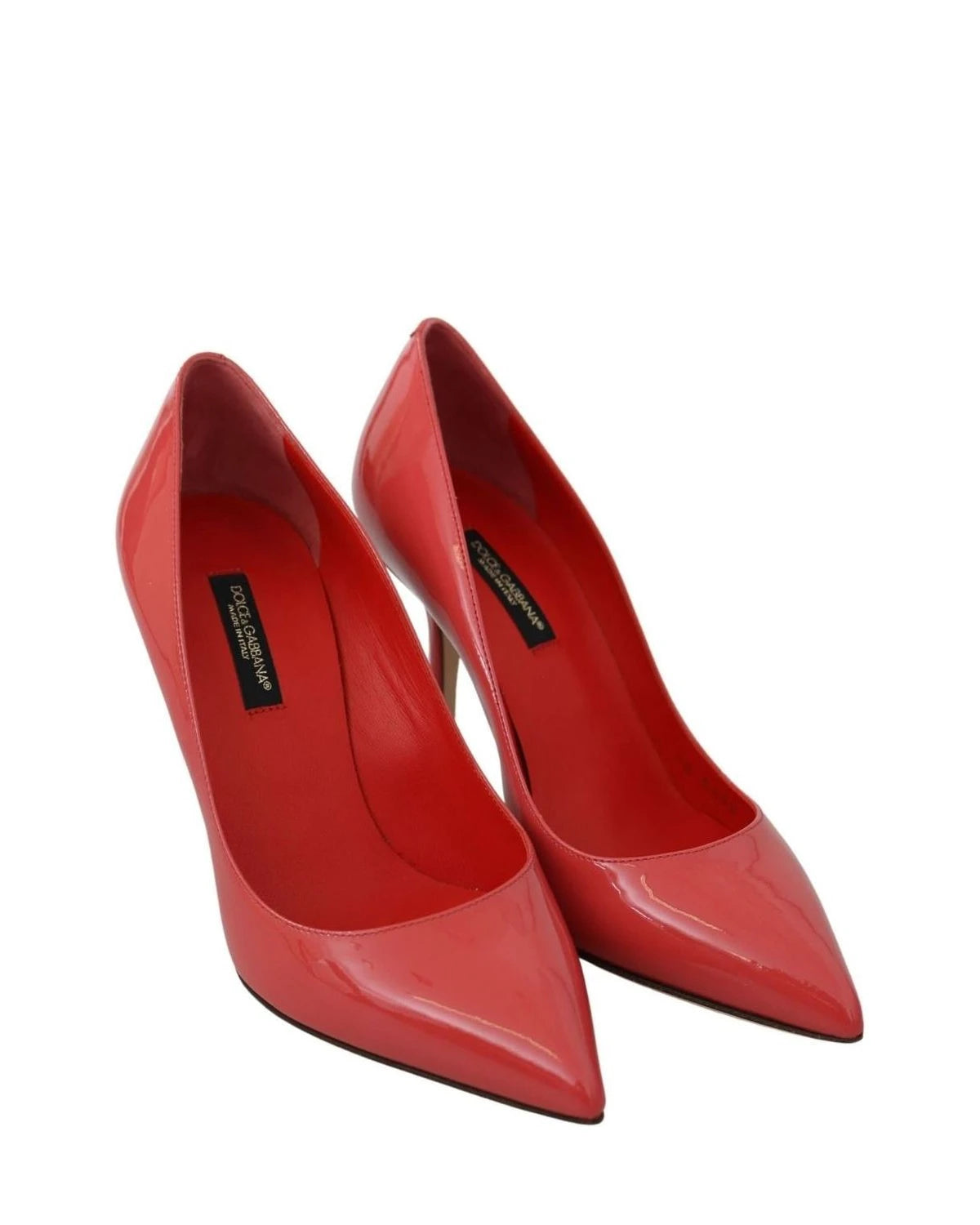 Dolce & Gabbana Pink Leather Dark Patent Heels Pumps Heels