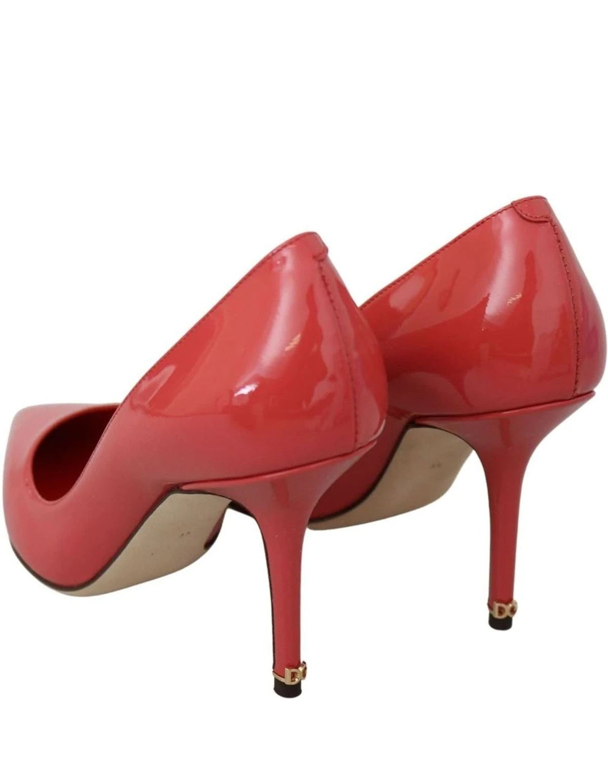 Dolce & Gabbana Pink Leather Dark Patent Heels Pumps Heels