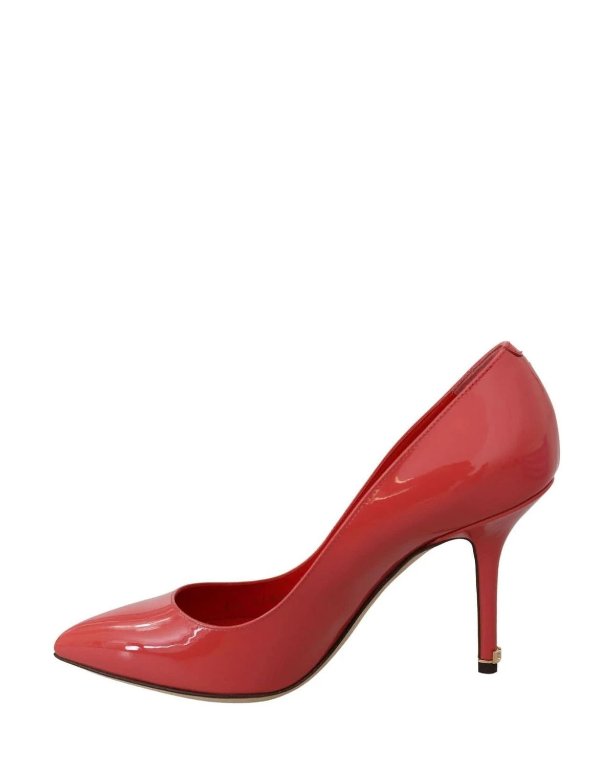 Dolce & Gabbana Pink Leather Dark Patent Heels Pumps Heels