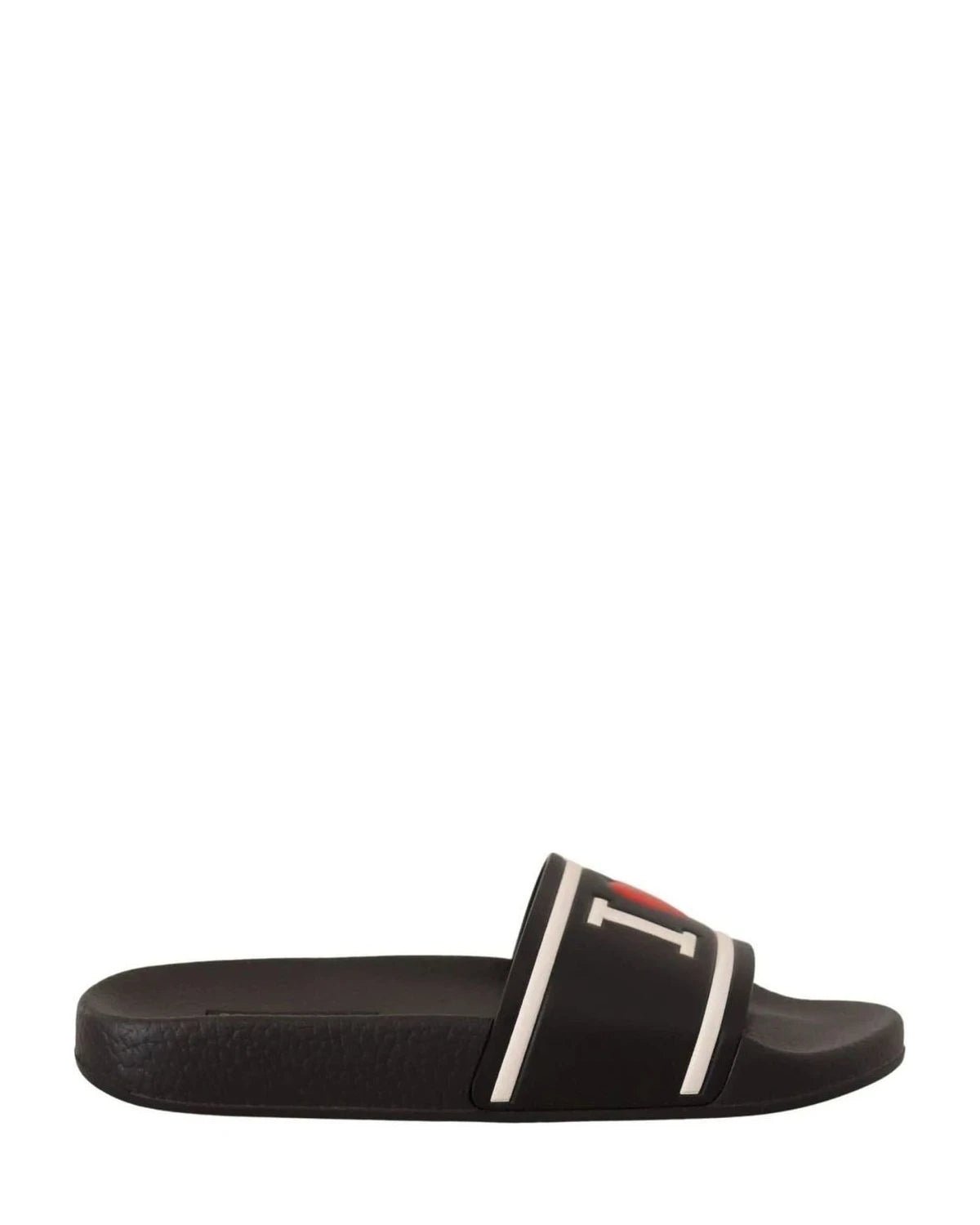 Dolce & Gabbana Black Leather Slides Sandals Sandals