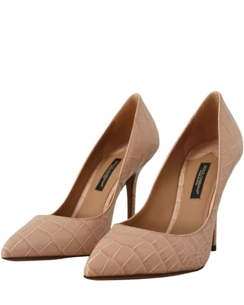 Dolce & Gabbana Beige Leather Bellucci Heels Heels